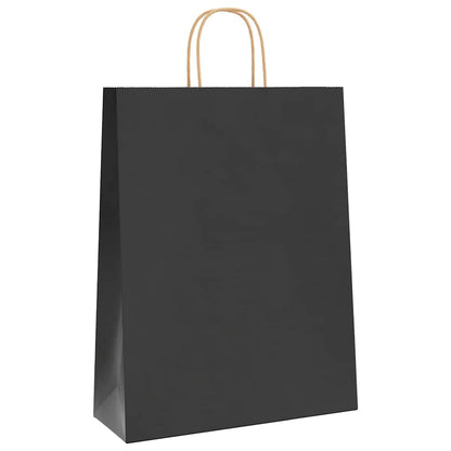 Paper Bags 50 pcs with Handles Black 32x12x42 cm