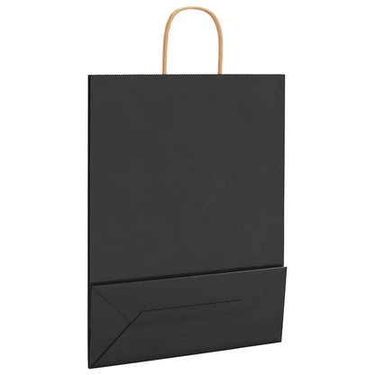 Paper Bags 50 pcs with Handles Black 32x12x42 cm