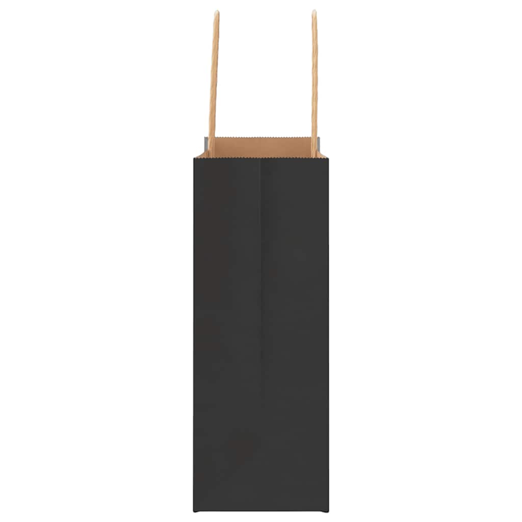 Paper Bags 250 pcs with Handles Black 18x8x22 cm