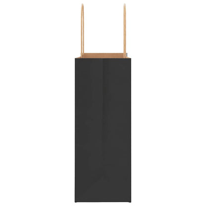 Paper Bags 250 pcs with Handles Black 21x11x28 cm