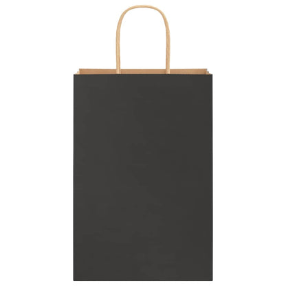 Paper Bags 250 pcs with Handles Black 21x11x31 cm