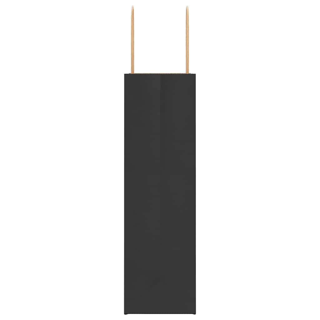 Paper Bags 250 pcs with Handles Black 21x11x36 cm