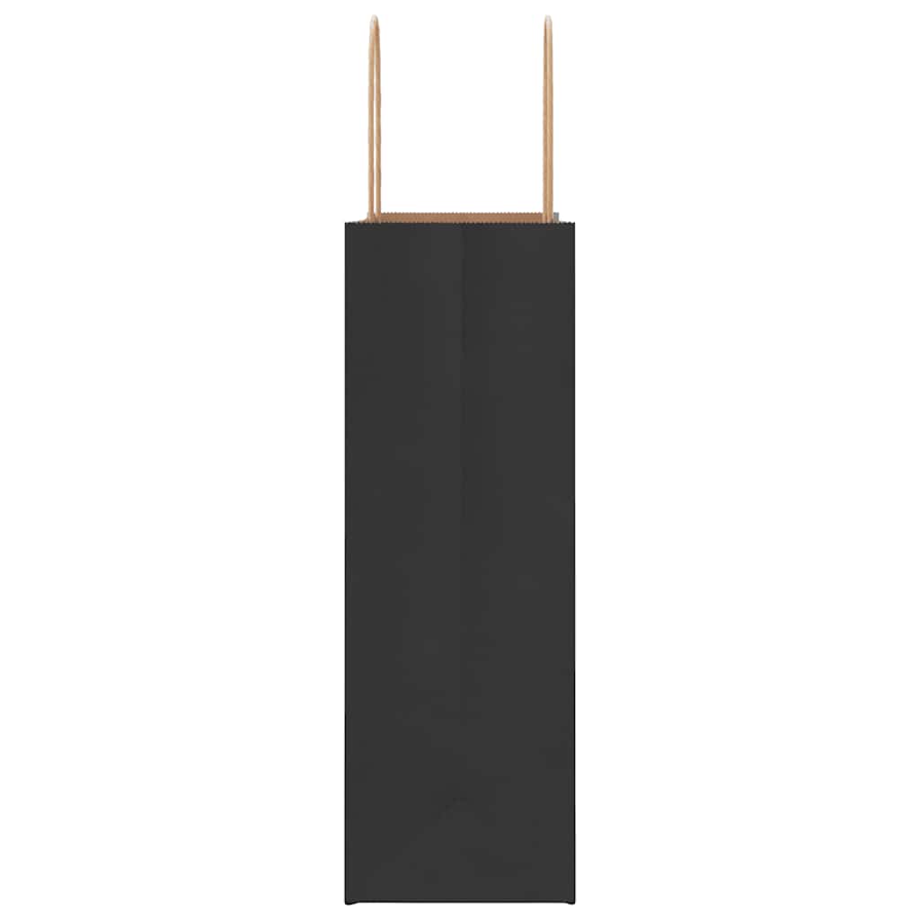 Paper Bags 250 pcs with Handles Black 26x12x35 cm