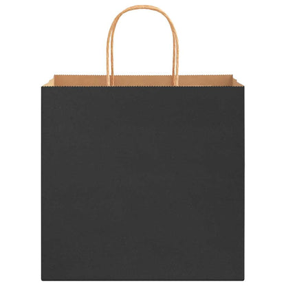 Paper Bags 250 pcs with Handles Black 26x17x25 cm
