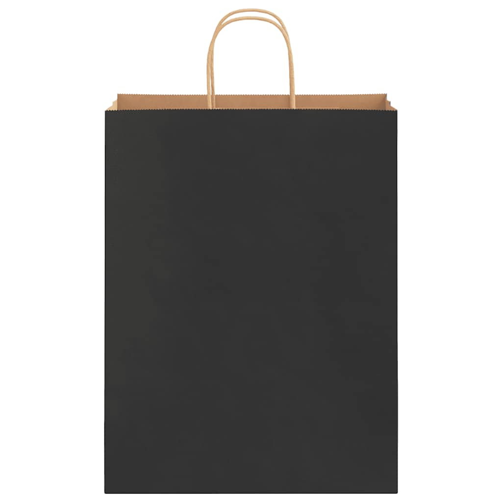 Paper Bags 250 pcs with Handles Black 32x12x42 cm