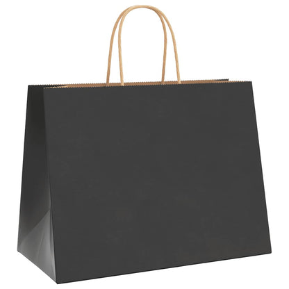 Paper Bags 250 pcs with Handles Black 32x17x25 cm