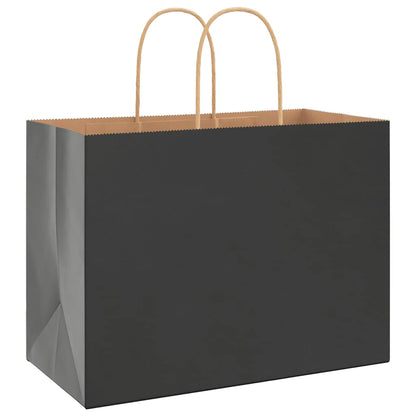 Paper Bags 250 pcs with Handles Black 32x17x25 cm