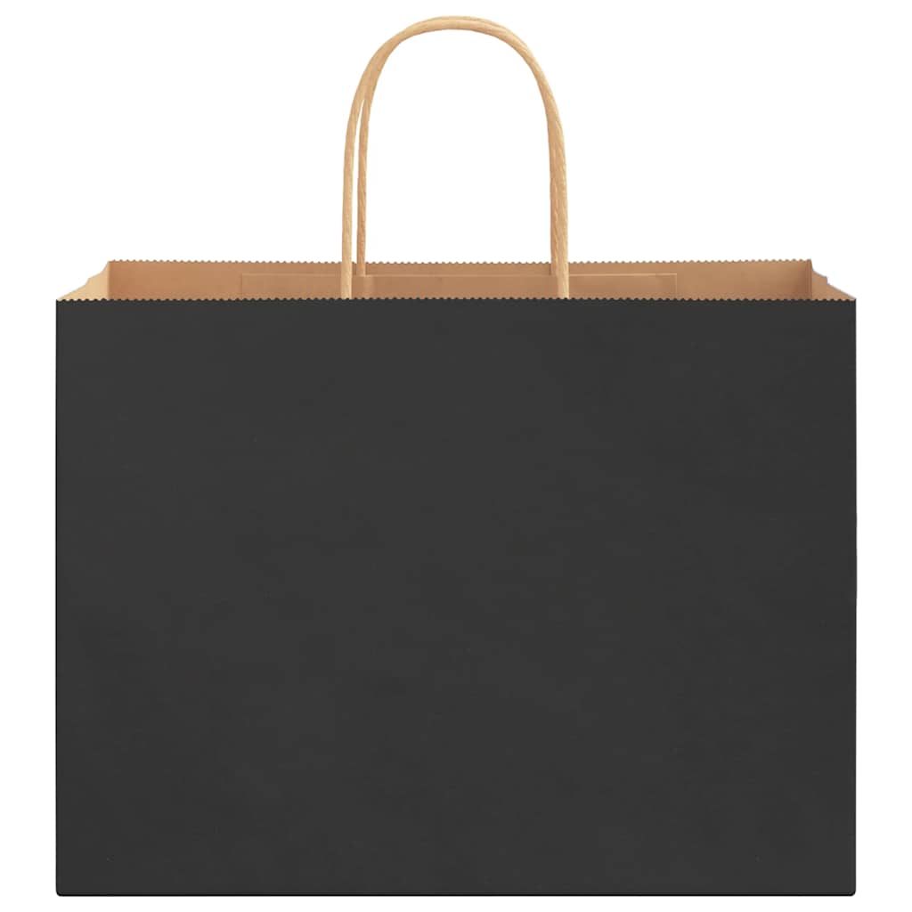 Paper Bags 250 pcs with Handles Black 32x17x25 cm