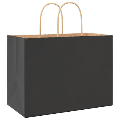 Paper Bags 250 pcs with Handles Black 32x17x25 cm