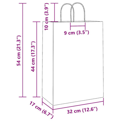 Paper Bags 250 pcs with Handles Black 32x17x44 cm