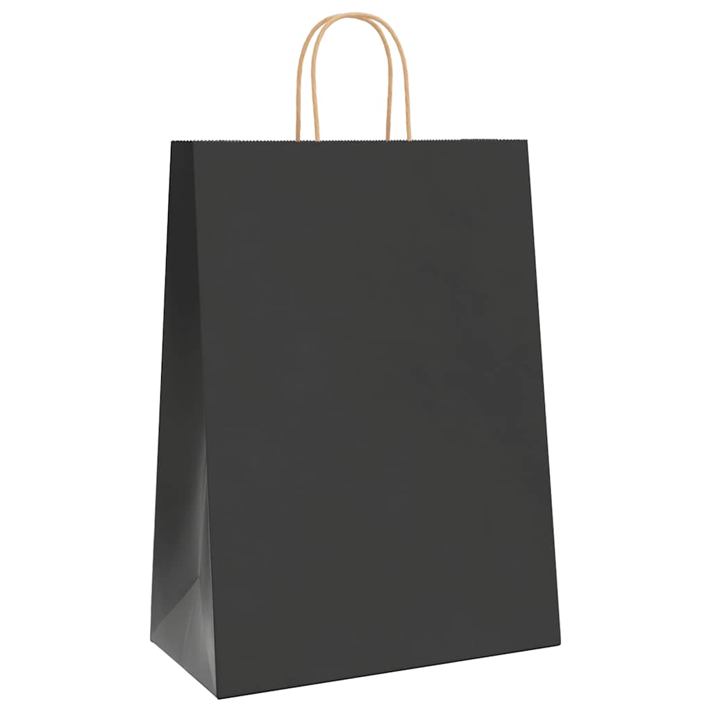Paper Bags 250 pcs with Handles Black 32x17x44 cm