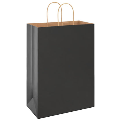 Paper Bags 250 pcs with Handles Black 32x17x44 cm