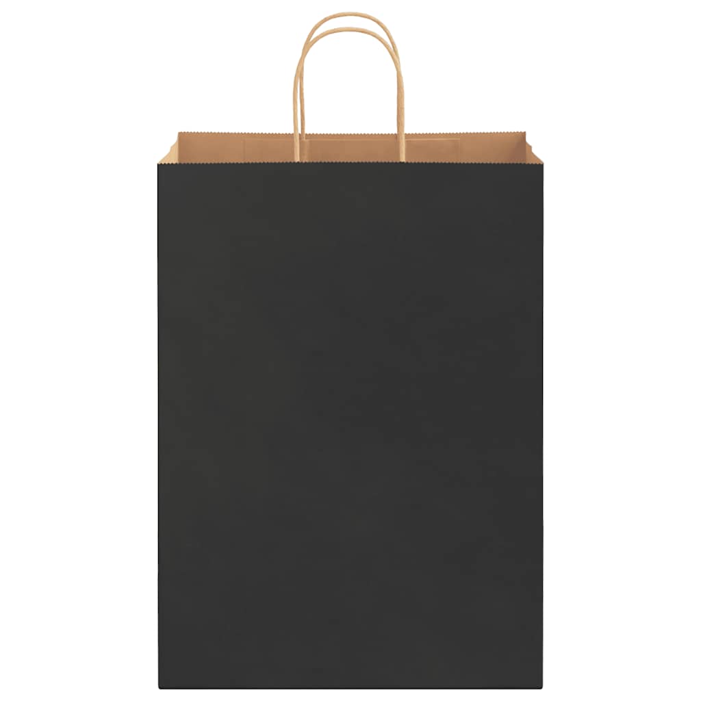 Paper Bags 250 pcs with Handles Black 32x17x44 cm