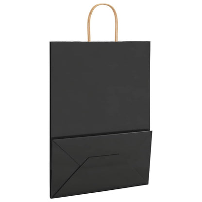 Paper Bags 250 pcs with Handles Black 32x17x44 cm