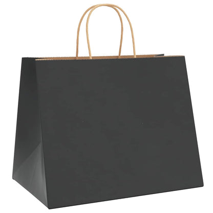 Paper Bags 250 pcs with Handles Black 32x22x24 cm