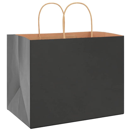 Paper Bags 250 pcs with Handles Black 32x22x24 cm