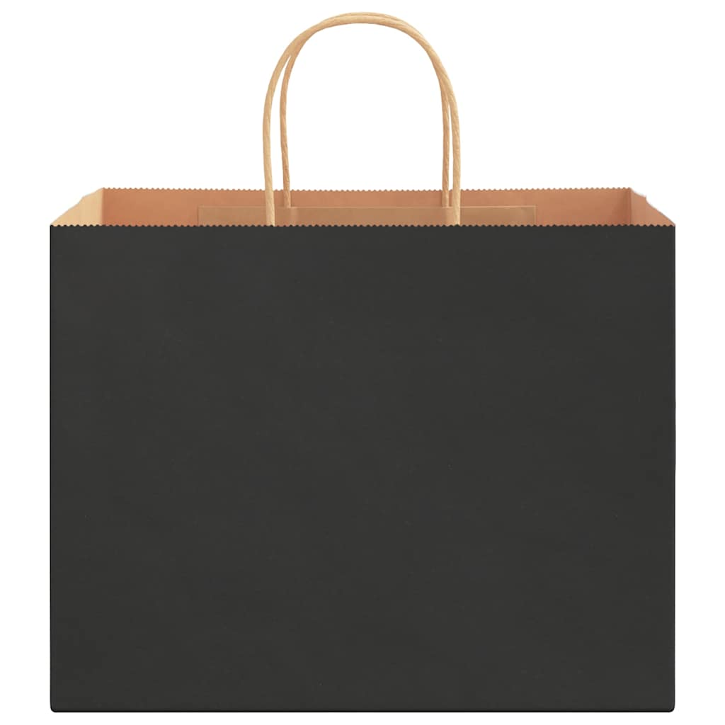 Paper Bags 250 pcs with Handles Black 32x22x24 cm