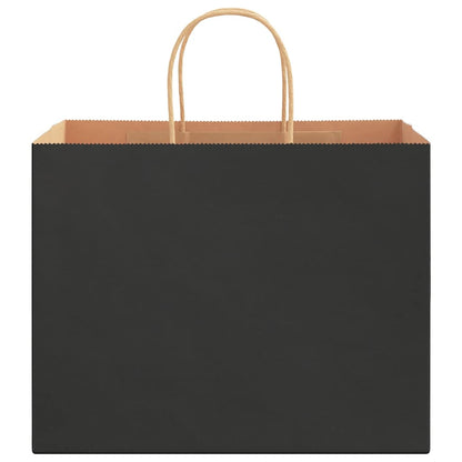 Paper Bags 250 pcs with Handles Black 32x22x24 cm
