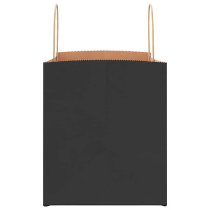 Paper Bags 250 pcs with Handles Black 32x22x24 cm