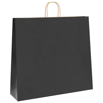 Paper Bags 250 pcs with Handles Black 54x15x49 cm