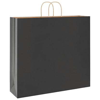 Paper Bags 250 pcs with Handles Black 54x15x49 cm