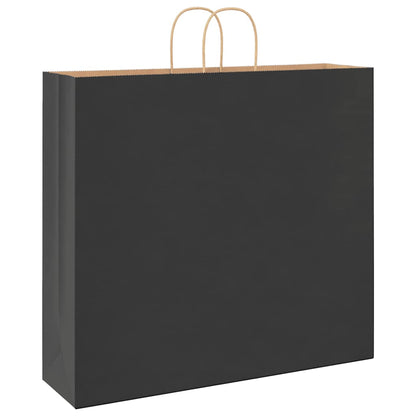 Paper Bags 250 pcs with Handles Black 54x15x49 cm