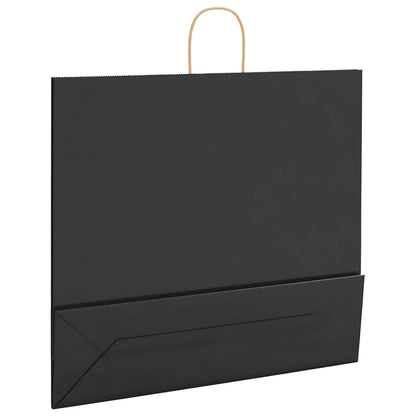 Paper Bags 250 pcs with Handles Black 54x15x49 cm