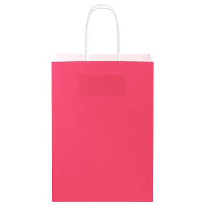 Paper Bags 50 pcs with Handles Pink 15x8x21 cm