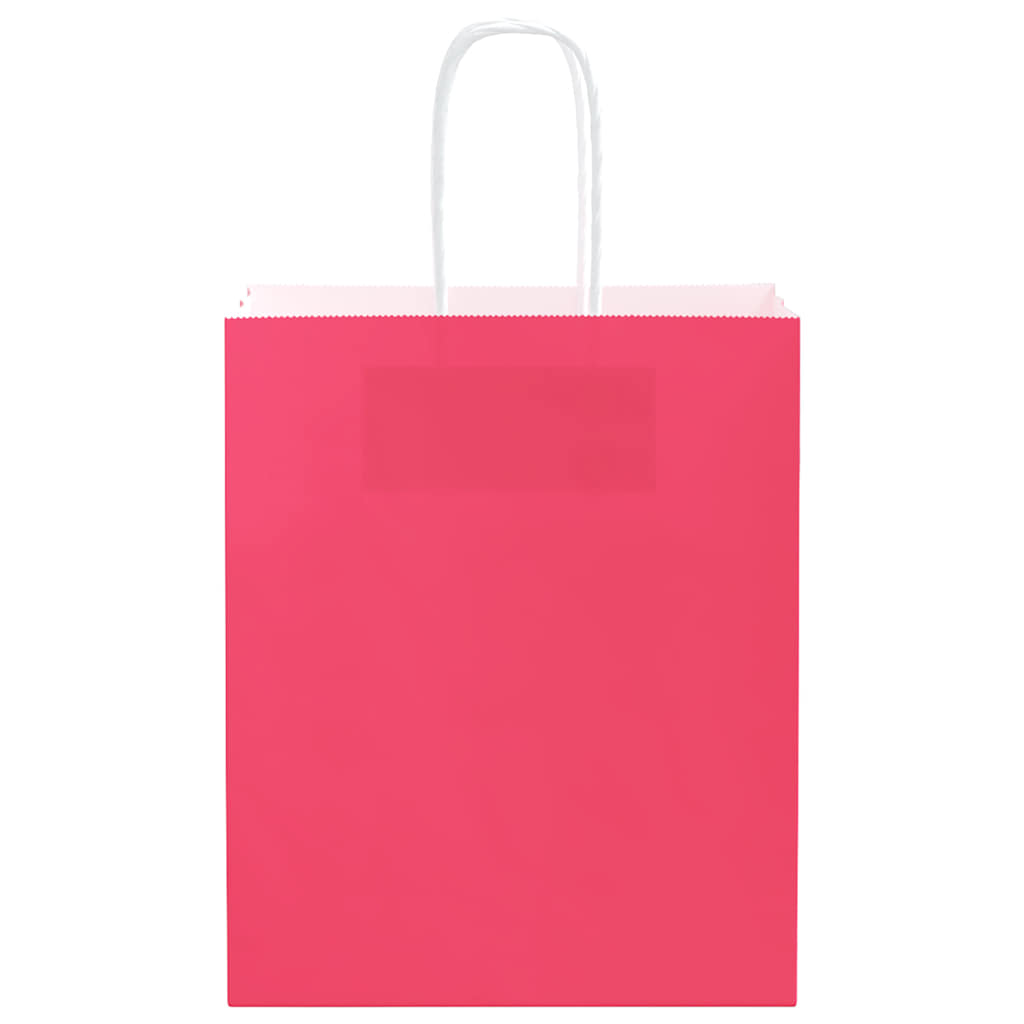 Paper Bags 50 pcs with Handles Pink 18x8x22 cm