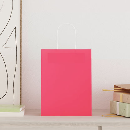 Paper Bags 50 pcs with Handles Pink 21x11x28 cm
