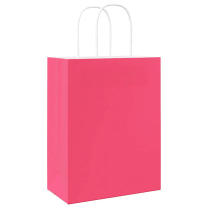 Paper Bags 50 pcs with Handles Pink 21x11x28 cm