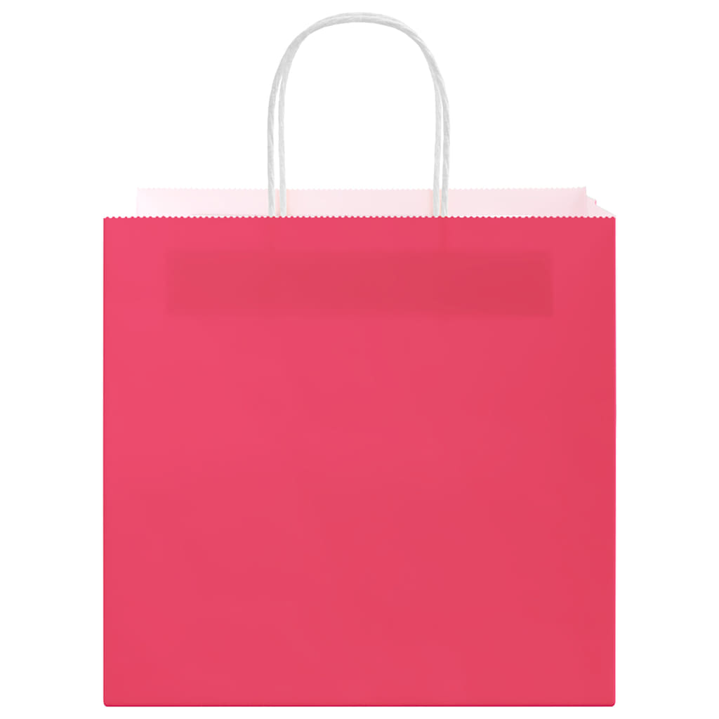 Paper Bags 50 pcs with Handles Pink 26x17x25 cm