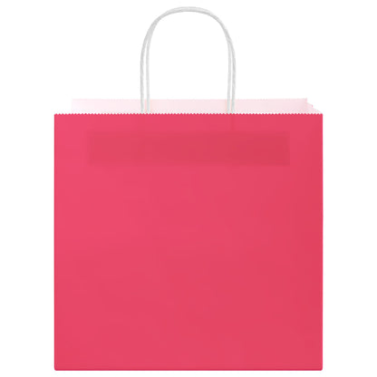 Paper Bags 50 pcs with Handles Pink 26x17x25 cm