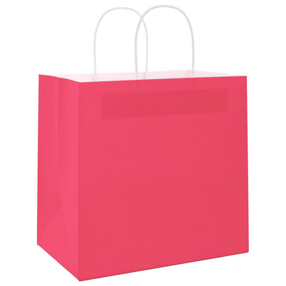 Paper Bags 50 pcs with Handles Pink 26x17x25 cm