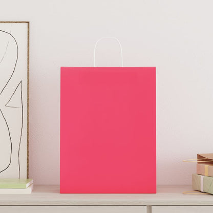 Paper Bags 50 pcs with Handles Pink 32x12x42 cm