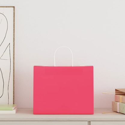 Paper Bags 50 pcs with Handles Pink 32x22x24 cm