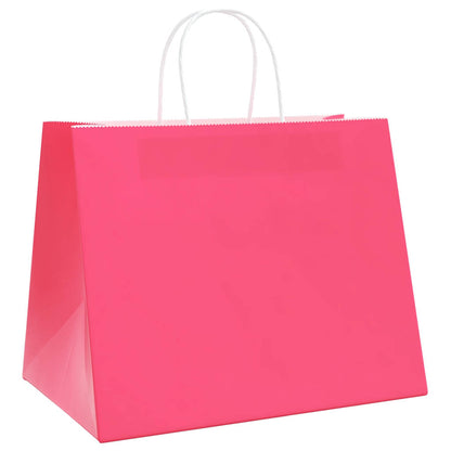 Paper Bags 50 pcs with Handles Pink 32x22x24 cm