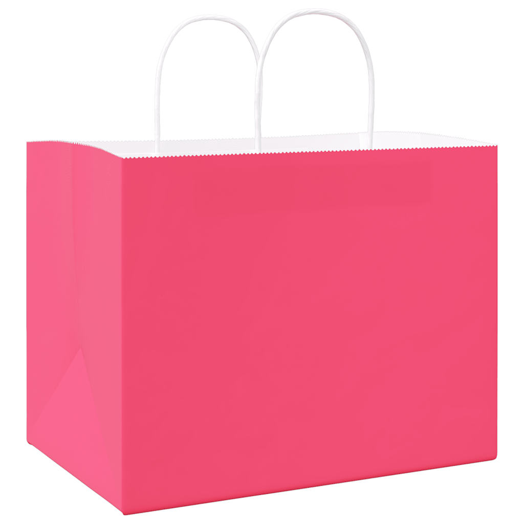 Paper Bags 50 pcs with Handles Pink 32x22x24 cm