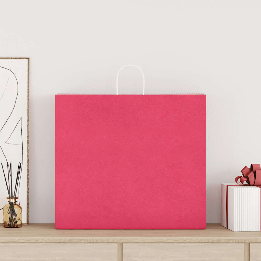 Paper Bags 50 pcs with Handles Pink 54x15x49 cm