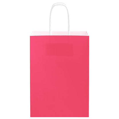 Paper Bags 250 pcs with Handles Pink 15x8x21 cm