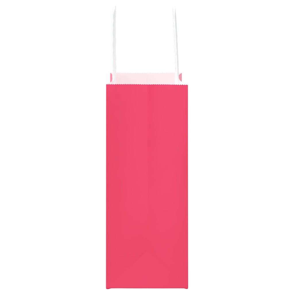 Paper Bags 250 pcs with Handles Pink 15x8x21 cm