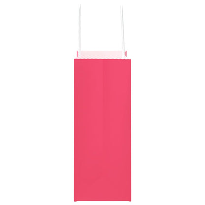 Paper Bags 250 pcs with Handles Pink 15x8x21 cm