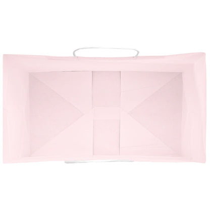 Paper Bags 250 pcs with Handles Pink 15x8x21 cm