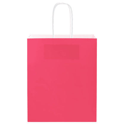 Paper Bags 250 pcs with Handles Pink 18x8x22 cm