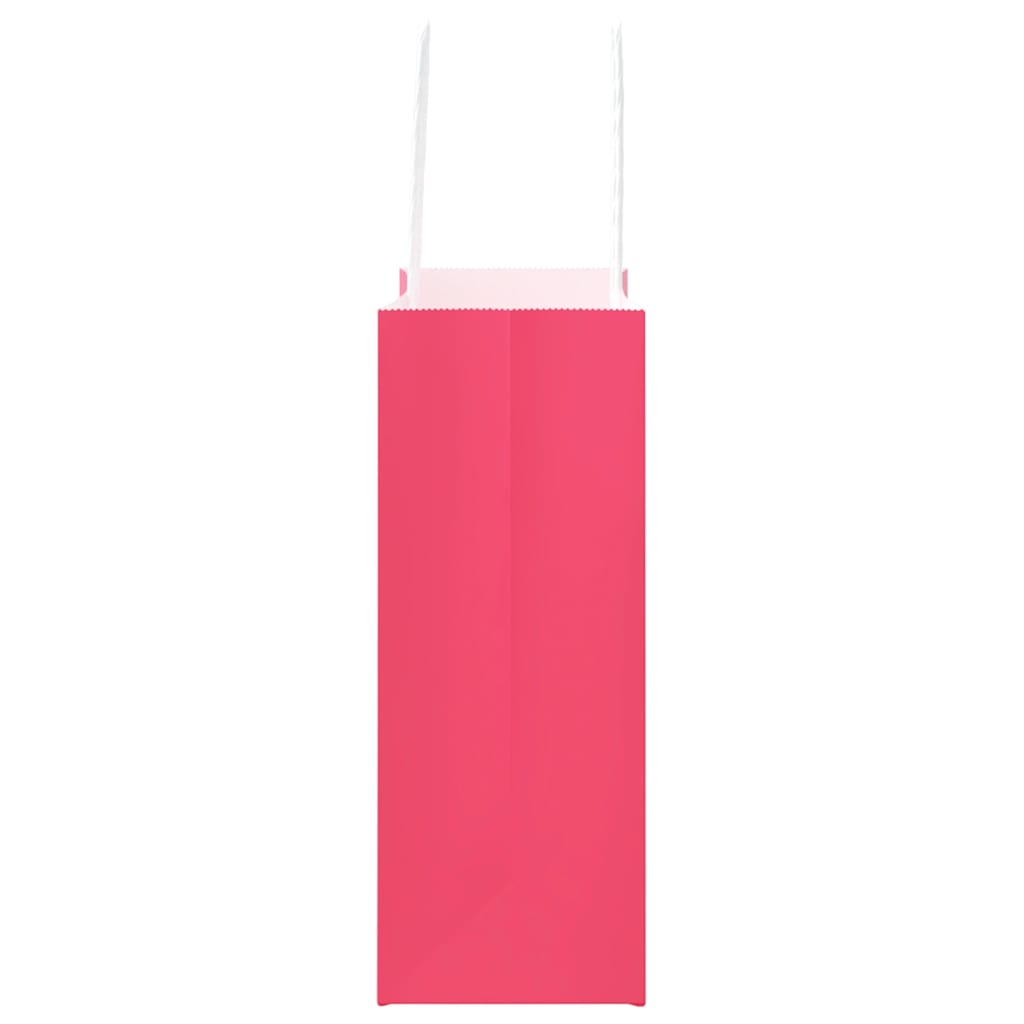 Paper Bags 250 pcs with Handles Pink 18x8x22 cm
