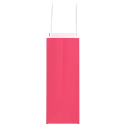 Paper Bags 250 pcs with Handles Pink 18x8x22 cm