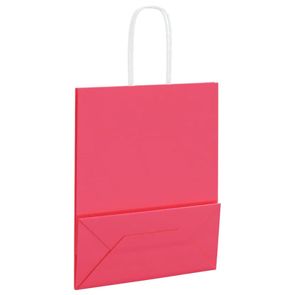 Paper Bags 250 pcs with Handles Pink 18x8x22 cm