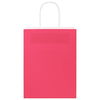 Paper Bags 250 pcs with Handles Pink 21x11x28 cm