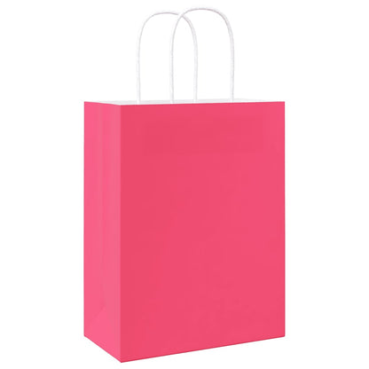 Paper Bags 250 pcs with Handles Pink 21x11x28 cm