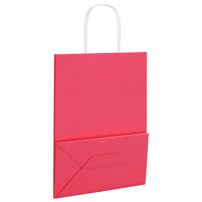 Paper Bags 250 pcs with Handles Pink 21x11x28 cm